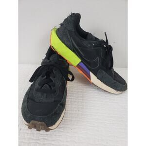 Nike Fontanka Waffle React Womens Shoes Size 7.5 Black Volt Running DC3579-001